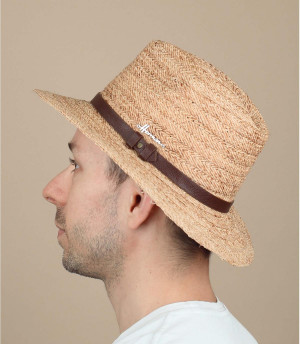 Fedora Stroh Lederband Macfargas natural